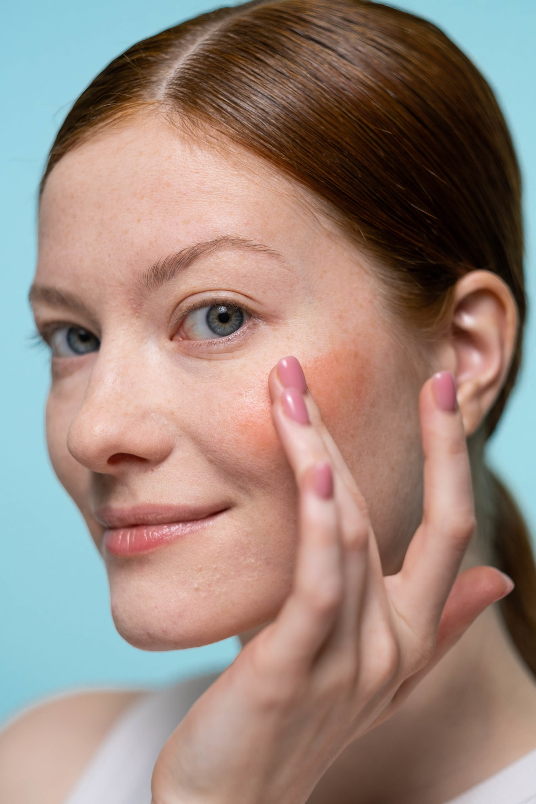 Photo of woman with blush on